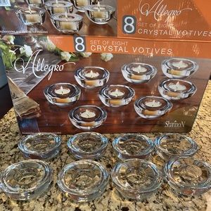 Shannon 8 Piece Allegro Crystal Votives Candles Holder Set